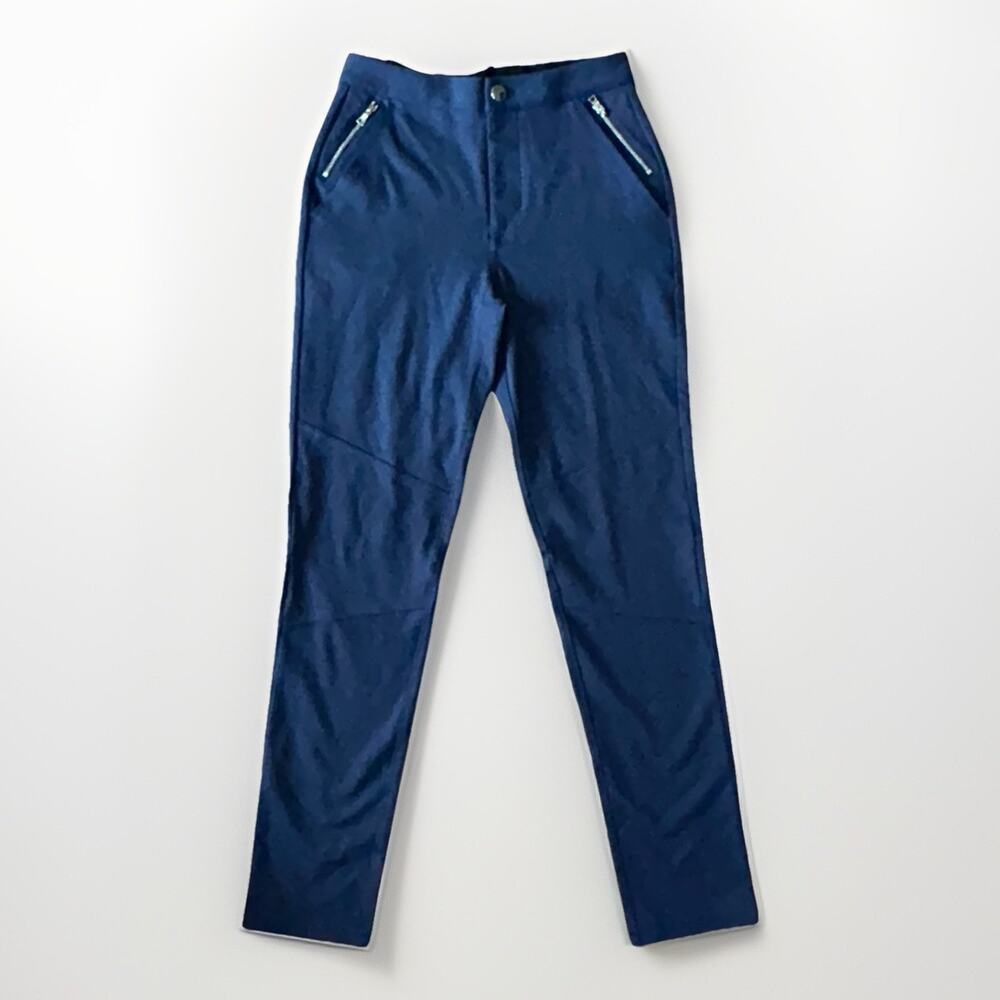 G/Fore Ladies Golf Pants Women's Size 0 Navy Blue G4 Double Knit Moto Legging - Picture 2 of 11